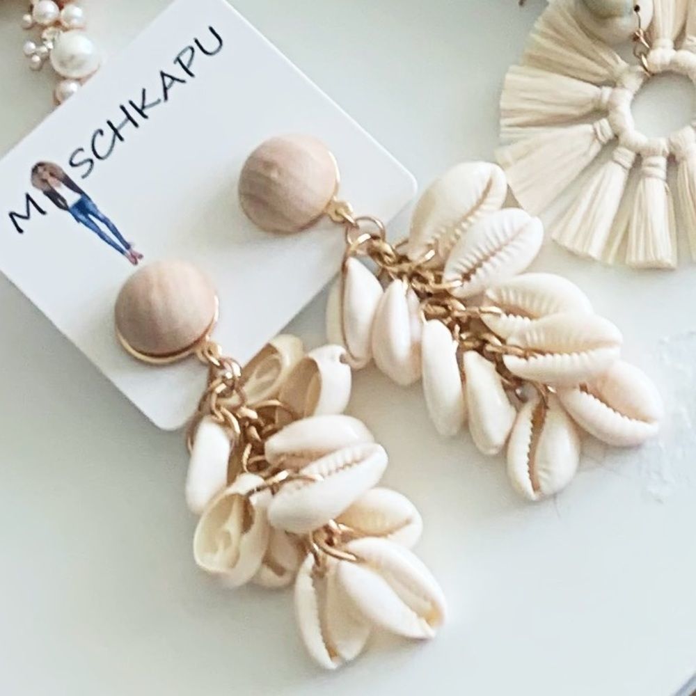 Seashell Dangle Drop Earrings (F7)
